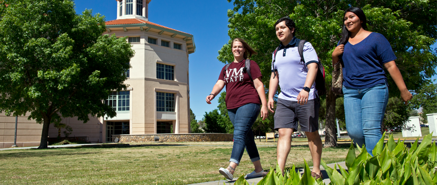 NMSU Students walking together on campus
